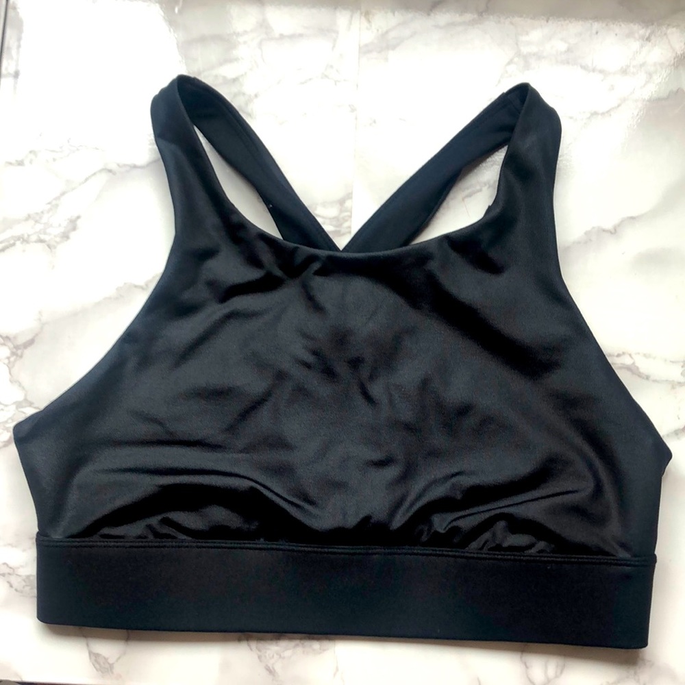 Black Fabletics sports bra